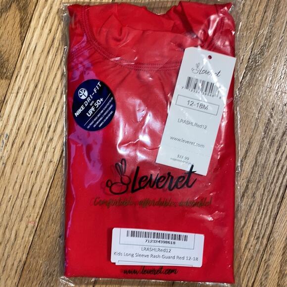 NWT Leveret Long Sleeve UPF +50 Rashguard Swim Top (Size 12-18 Months) - Picture 4 of 4